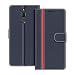 Produktbild COODIO Handyhülle für Huawei Mate 10 Lite Handy Hülle, Huawei Mate10 Lite Hülle Leder Handytasche für Huawei Mate 10 Lite Klapphülle Tasche, Dunkel Blau/Rot