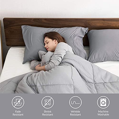 SHEETSPA 1000 Thread Count 100% Long Staple Egyptian Cotton 2 Piece Oxford Pillow Shams Silver Grey Standard Size 50cm x 75cm + 5cm Hem - Image 4
