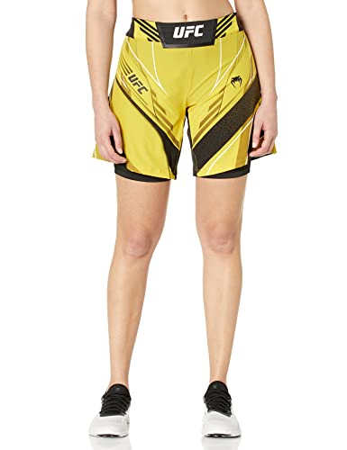 Venum UFC Authentic Fight Night Short pour Femme Coupe Longue, Jaune