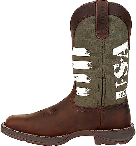 Durango Army Green USA Print Western Boot Size 9.5(W)