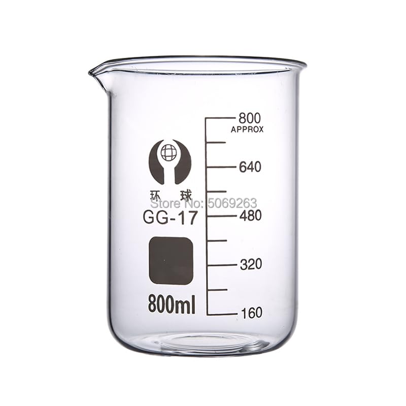 1 Juego de Vasos de precipitados de Vidrio de borosilicato de Laboratorio de Todos los tamaños, Forma química, Vidrio de borosilicato 3.3 con graduación(Set 4)