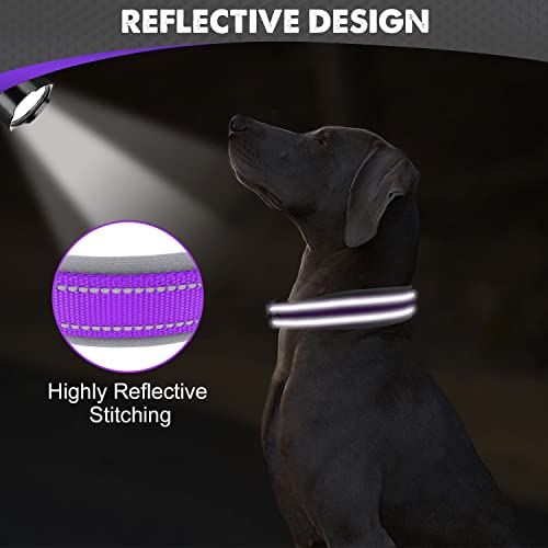 Joytale Reflective Dog Collar Extra Large Dogs, Purple, X-Large (58cm-68cm) - Image 4