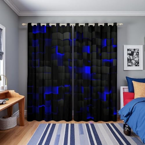 Erosebridal Geometric 50% Blackout Curtains 38" Wx45 L