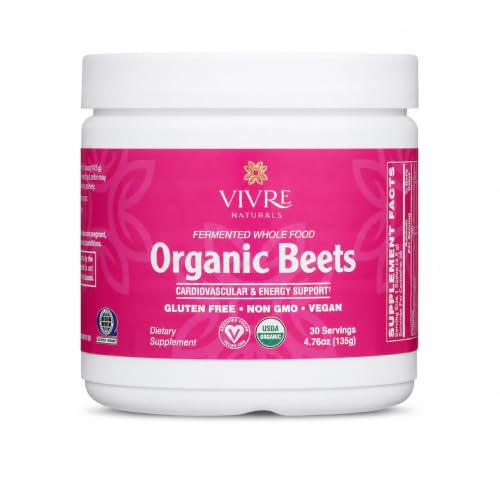 Vivre Naturals Fermented Whole Food Organic Beets, 30 Servings