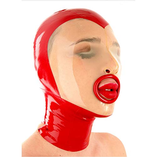 Máscara de látex cómoda XXL roja para evitar presión en tu disfraz