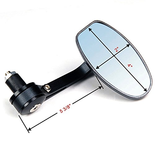 OKSTNO 2X Adjustable Heavy Duty Motorcycle Street Bike Bar End Mirrors 7/8" For Suzuki Yamaha Kawasaki Buell Ducati - Thumbnail 4