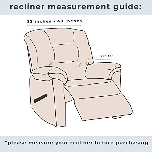 Great Bay Home Velvet Plush Stretch Recliner Slipcover. Velvet Recliner Furniture Protector, Soft Anti-Slip, High Stretch (Recliner, Off-White) #TOP4