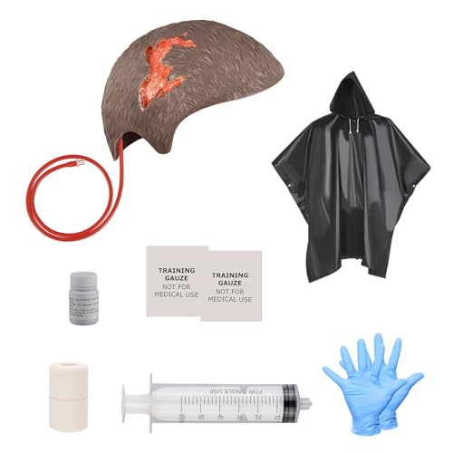 Image of Wearable Wound Packing Head Trainer Kit for Medical Training | Wearable Bleeding Control Training for Medical Students, First Aid,and Medical Classes, Brown