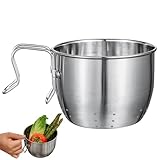 Cesta coladora para fregadero, con asa, para recoger alimentos gruesos, colector de fregadero de cocina para residuos de alimentos, para frutas, verduras, jabón, esponja, cepillo para baño, hogar