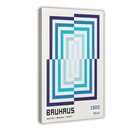Impression sur toile Bauhaus bleue grand format déco murale