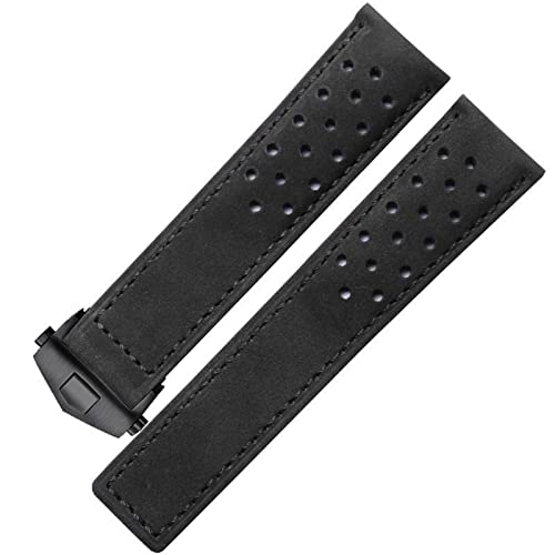 Bracelet montre cuir véritable 20mm boucle déployante pour remplacer style Tag Heuer