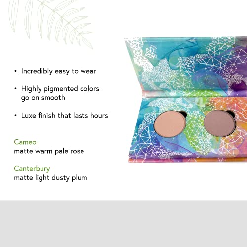 Honeybee Gardens 'Mini Skinny' Eye Shadow Refillable Duo Compact | Vegan | Cruelty Free | Gluten Free | Talc Free (Canterbury + Cameo) #TOP2