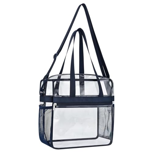 Image of Paxiland Clear Bag for Stadium Events 12x6x12 inches, Clear Tote Bag with Reinforced Strap, Clear HandBag for Sports Concert