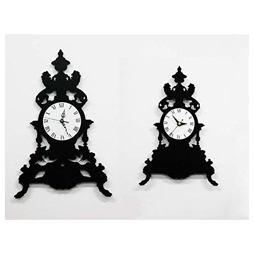 Modern Victorian Small Table Clock- Silhouette Wall Clock