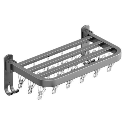 Tendedero – Tendedero de acero al carbono | Tendedero retráctil de pared | Perchero plegable | Estante de pared ahorra espacio para la colada, para baño, cocina, dormitorio