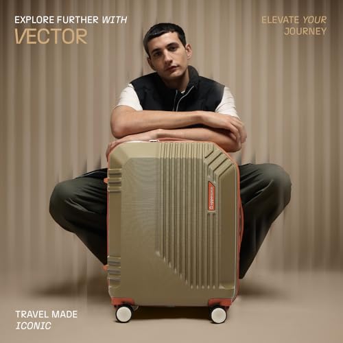 Image of uppercase Vector (Cabin) 55cm, Sustainable Trolley Bag, Hardsided Anti-Scratch 8 Wheel Double Spinner Luggage, TSA Lock & Anti-Theft Zippers, Suitcase for Unisex, 2000 Days Warranty (Brown)