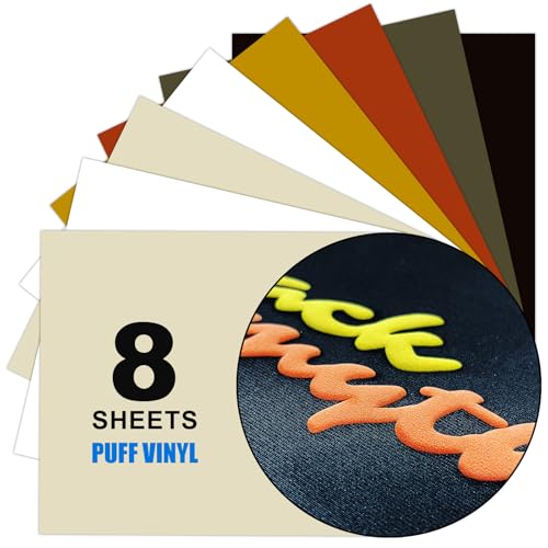 Image of Skin-Coloured 3D Puff Heat Transfer Film, 8 Sheets Per Pack, Each Sheet Measuring 12 inch x 10 inch, Suitable for 3D Heat Transfer Film in DIY T-Shirt Heat Press Kits, Easy to Cut and Weed