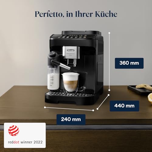 Foto von De’Longhi Magnifica Evo - Perfetto Kaffeevollautomat mit LatteCrema-Milchaufschäumer, 7 One-Touch-Getränke, Cappuccino, Espresso Kaffeemaschine, Soft-Touch-Bedienfeld, Schwarz (ECAM292.81.B)