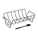 Navaris Supporto per Arrosti Costine Maiale - Telaio Griglia Barbecue Forno per Arrosto Costolette Tacchino - Rib Rack Grill in Acciaio - con Pennello