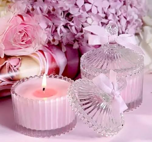 Bougie parfumée rose design cristal avec ensemble bougies décoratives
