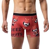 Evankin Men's Christmas Boxer Briefs with Bulge Pouch, Sexy Funny Novelty Underwear, Comfort Xmas Lingerie Underpants(Red Nutcracker, 2XL)