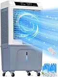 Uthfy Swamp Cooler, 3880CFM Evaporative Air Cooler with 10.6 Gal Water Tank, 120° Oscillation, 12H Timer, Remote, Ultra Quiet Cooling Fan, Outdoor Air Conditioner for Garage Patio Large Room