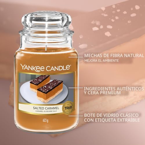 Miniatura 4 de Yankee Candle Vela perfumada | Tarro grande Salted Caramel | Velas de larga duración: hasta 150 horas | Regalos perfectos para mujeres