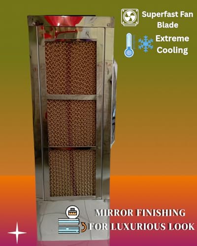 Image of PS Gold Steel Cooler With 67 Litre Water Tank | Steel Body with Mirror Polish, Automatic Water Filling System | Copper Motor 2 Years Warranty Air Cooler for Home and Office