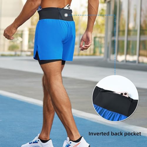 Pantalones Cortos para Correr Hombre, Verano Pantalones Cortos Deportivos Transpirables de Secado Rá