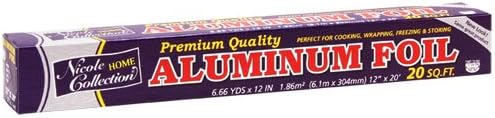 Nicole Home Collection Aluminum Foil Roll, 12” x 20', Silver