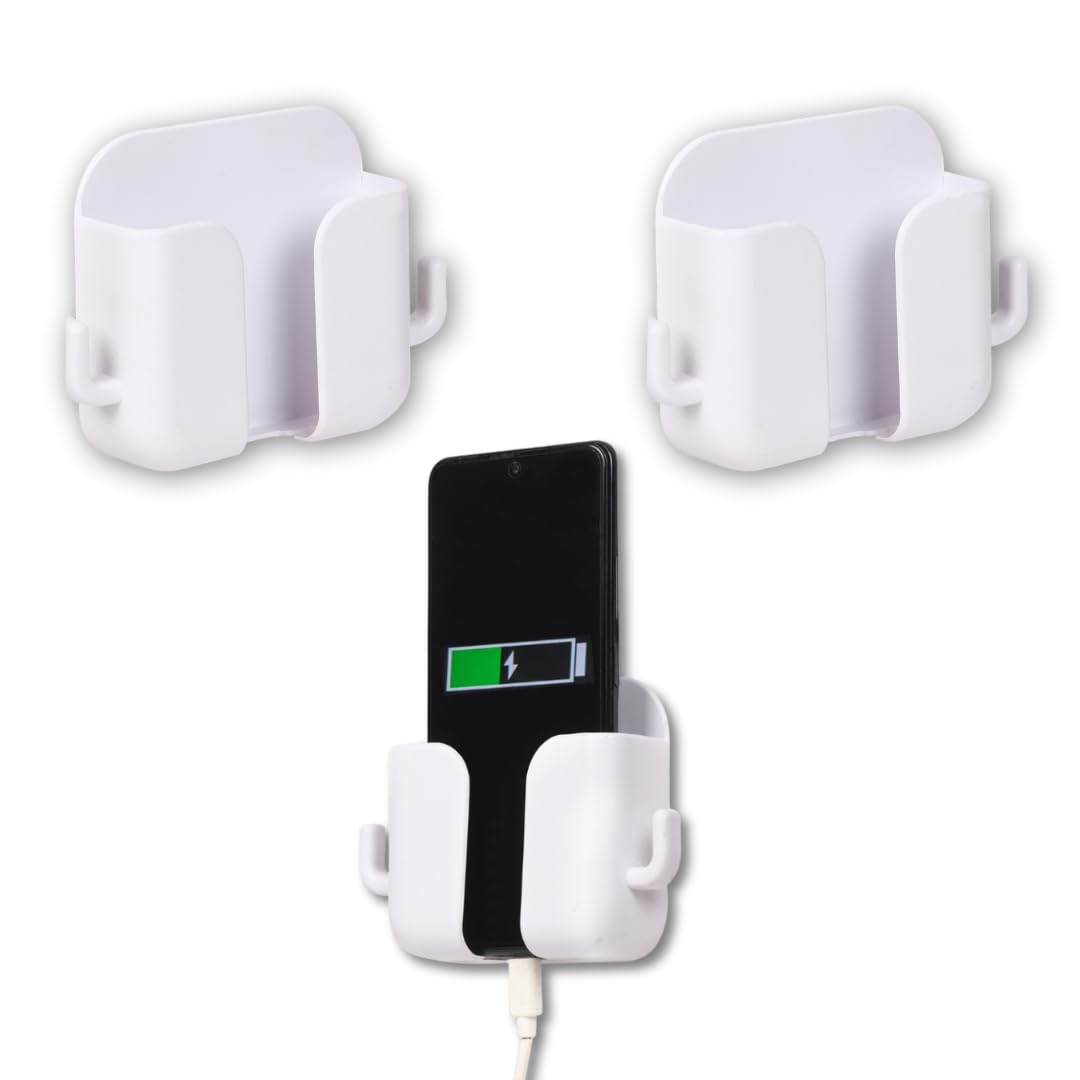 theKiteco. Wall Mounted Mobile Stand Storage Case for Remote, Wall Mounted Mobile Stand/Multi Purpose Stand with Key Holder - White Pack of 3 (B0CYXB9TBP) Amazon Price History, Amazon Price Tracker
