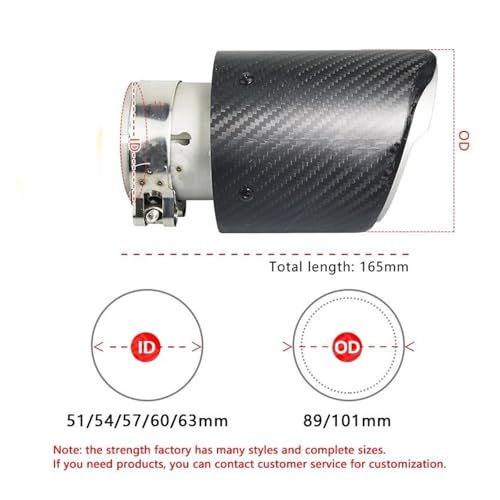 Embout d'échappement en carbone mat 63mm-89mm pour la rénovation de Golf - 2