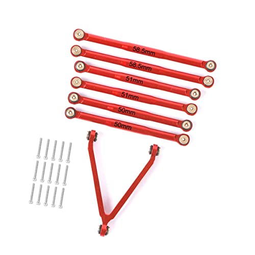 Rzxylrc Aluminum Alloy Suspension Rod Links Set For Axial Scx24 C10 1/24 Rc Crawler Car Upgrade Parts (Red) #TOP1