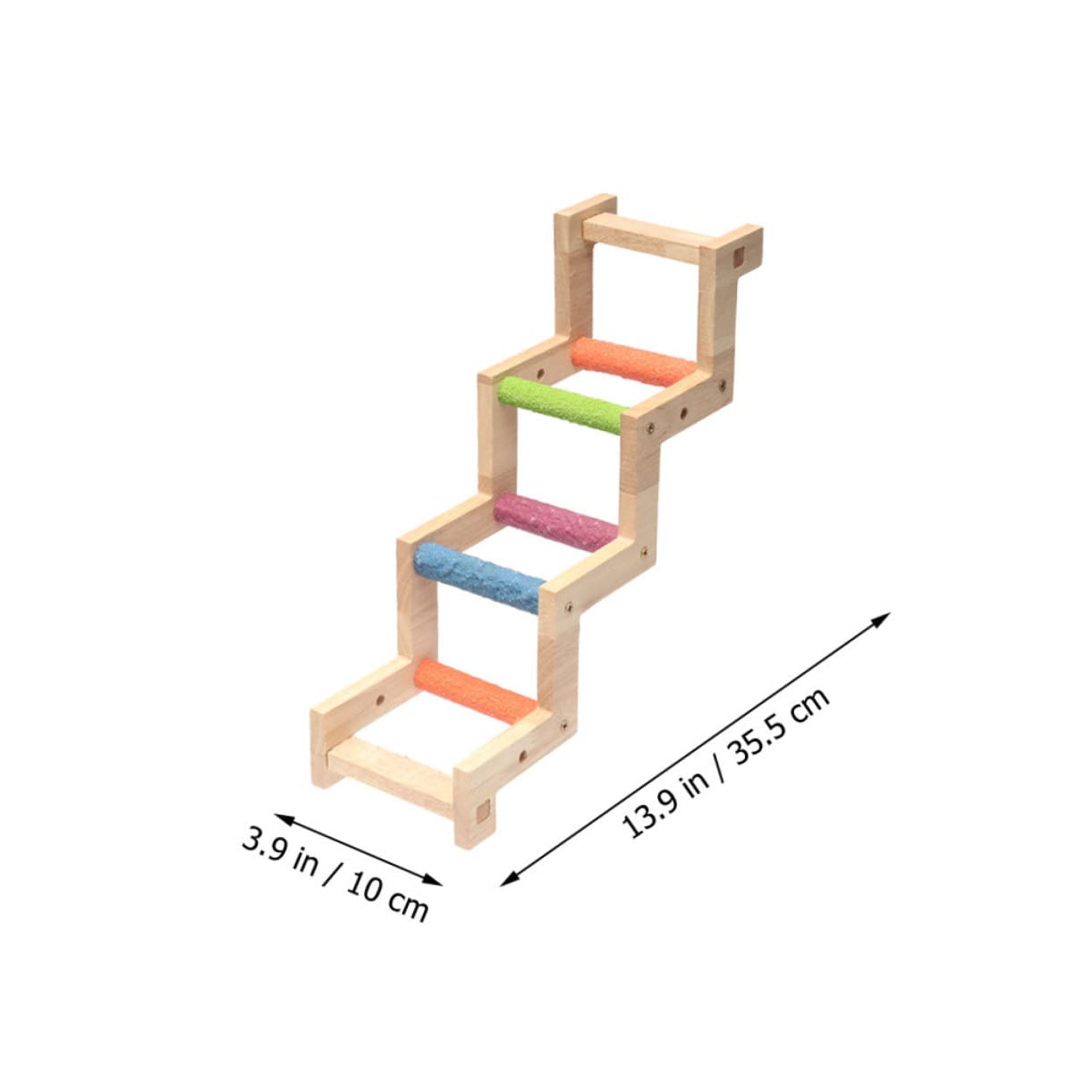 VICASKY Parrot Climbing Ladder Shaped Perch Stand for Parrots Conures Fun Bird Grinding for Physical Activity Mood Improvement Random Coloraurora Series