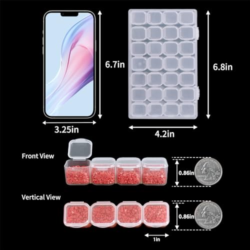 Sghuo SGHUO20200903-3 168 Slots 6Pcs 28 Grids Diamond Painting Boxes Plastic Organizer thumb #1