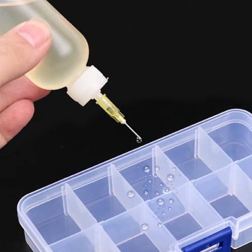 5 Stück 50 ml feine Spitze Applikator Präzisionsfläschchen Nadelspitzenflasche mit 17 Nadeln und Deckeln für Basteln, Basteln, Kleber und Acrylfarben (30 ml)