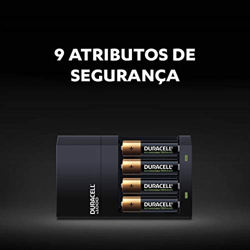 Carregador Duracell AA/AAA com 4 pilhas