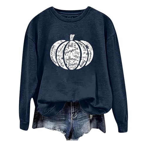 Sweat à capuche Halloween femme bleu marine XL ample et tendance pour l'automne