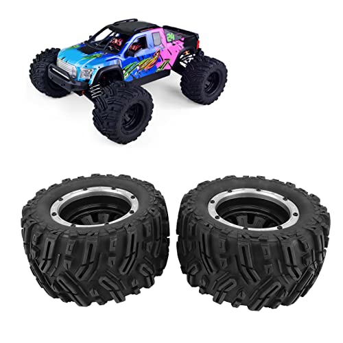 Pneus de Borracha RC, Boa Aderência e Longa Duração 2 Peças de Rodas de Borracha RC Texturizadas Pne