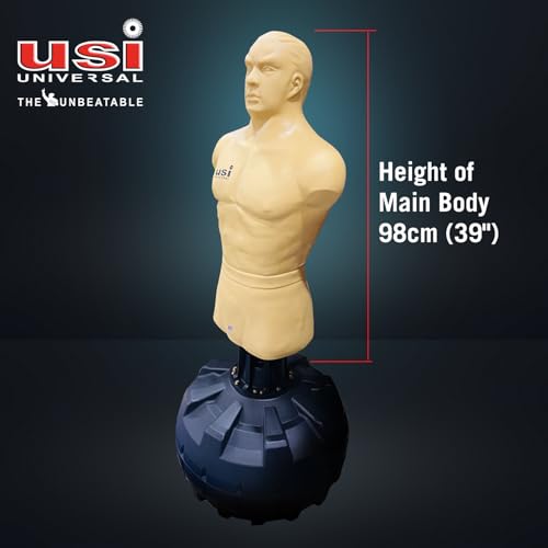 Image of USI Universal Body Bag & Base Unit | Standing Punching Dummy | Boxing Training Equipment | Punching Bag Stand Adult | Freestanding Kickboxing and MMA Trainer | Head & Torso Mannequin