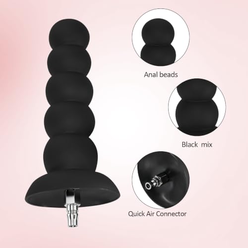 8 2 Inch Silicone Black Anal Beads with Quick Air Connector - Image 4