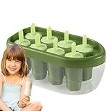 Moldes de tallo - Forma de tratamiento congelado reutilizable | Palillo congelado de 8 agujeros, pista de hielo de alimenticio con contenedor de almacenamiento para - UN