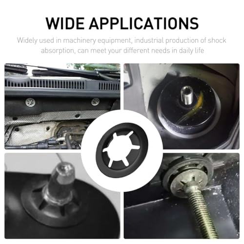 FOMGIIN 15 Stück M10 Sicherungsscheibe Unterlegscheiben, Sicherungsringe Klemmscheiben Klemmring, Innenzahn Unterlegscheiben Zahn Geschwindigkeit Sicherungsscheiben (Schwarz 65 Manganstahl)