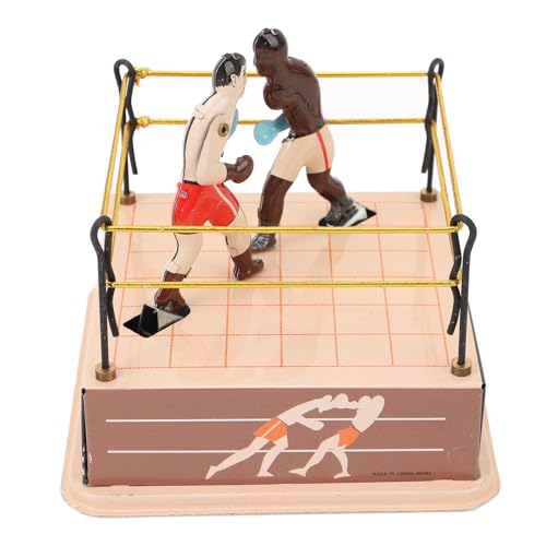 Blaihild Juguete de Boxeo con Mecanismo de Cuerda, Anillo de Boxeo Interactivo, Juguete de Hojalata Retro con Coleccionable Hecho a Mano, para Exhibición Decorativa Vintage
