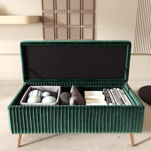 Pouf de rangement en velours luxueux gris clair déco