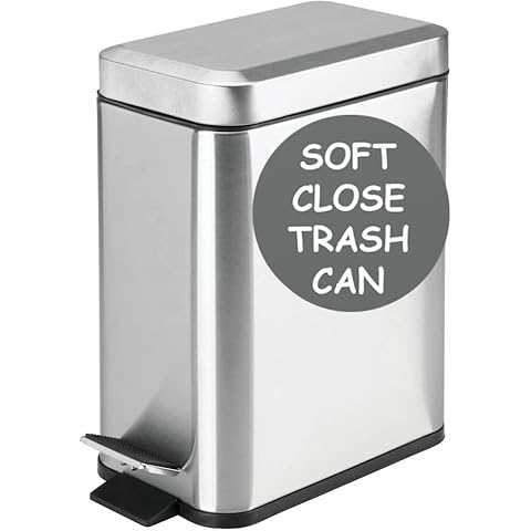 Bote de basura Homie rectangular de 5 litros con cierre suave y forro Cover