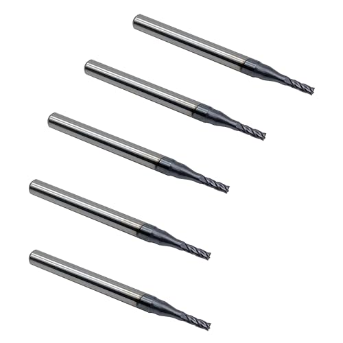 Image of Carbide Square End Mill - 4 Flute - 7 /64 inch-4T (5 Piece, 7 /64 inch) - for Milling Alloy Steels, Hardened Steel, Metal & More - Mill Bits Sets for DIYers & Professionals by LU&MN