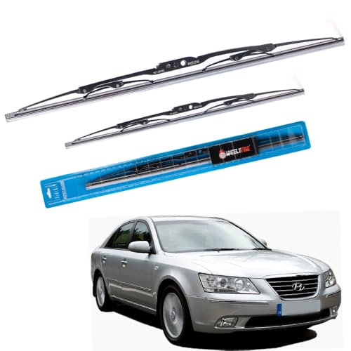 Image of Windshield Car Wiper Blades Metal Frame Water Repellant Cleaning Wiper Blades Refills Best for Hyundai Sonata (Nf) (2005-2011) Dr 24 inch /Pa 20 inch