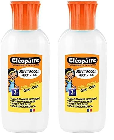 Cléopâtre - VI125X - Vinyl'Ecole - Flacon de Colle blanche vinylique avec Embout biberon 100 g (Lot de 2)