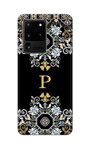 Image of Printed Hard Back Cover Case for Samsung Galaxy S20 Ultra 4G | Samsung S20 Ultra 5G Back Cover (Alphabet P) -1803